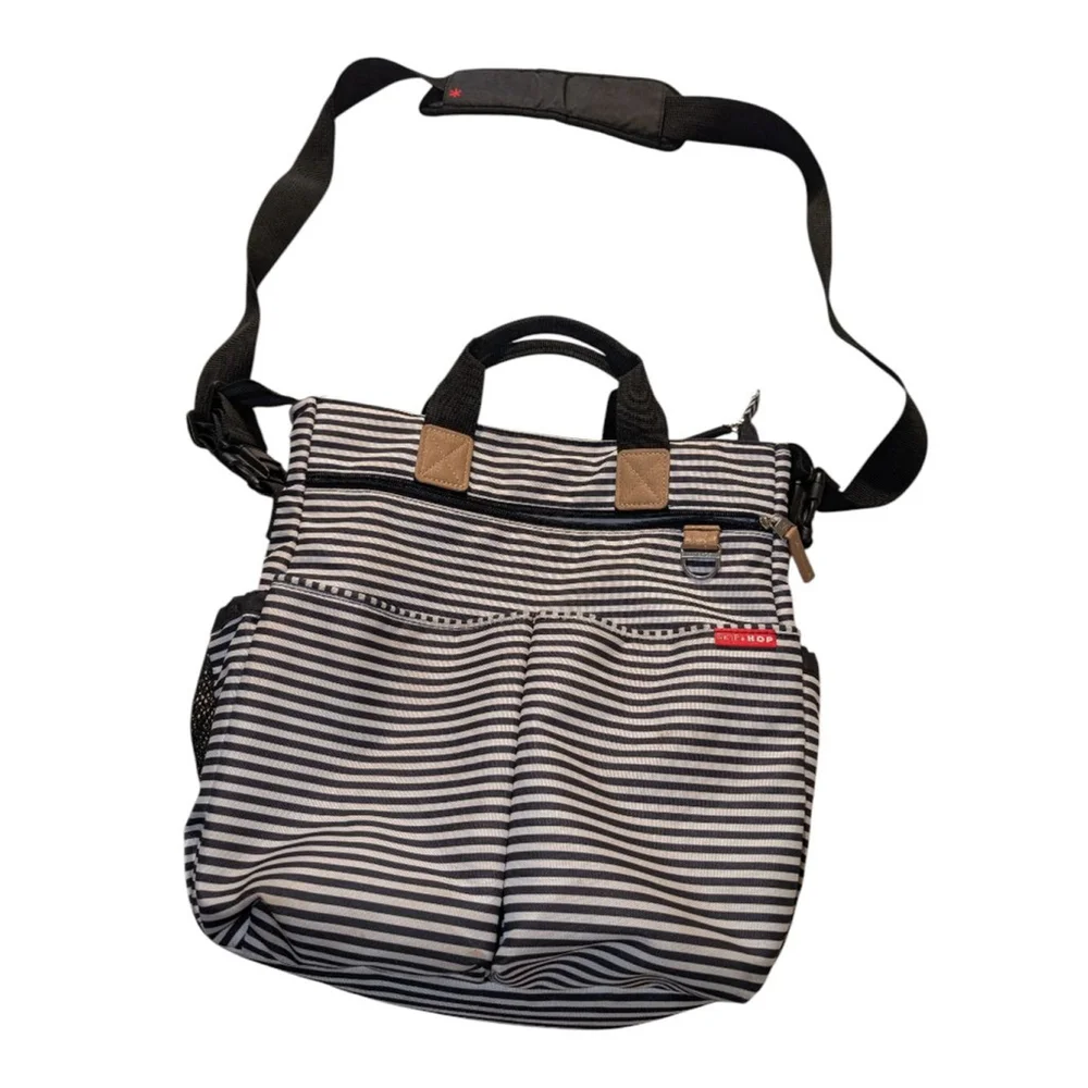 Skip Hop Black White Stripe Diaper Bag One Size